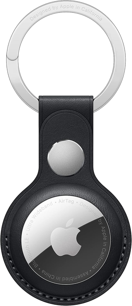 AirTag Leather Key Ring - Midnight